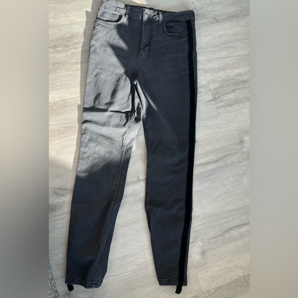 ZARA Premium Denim Collection Jeans with velvet stripe